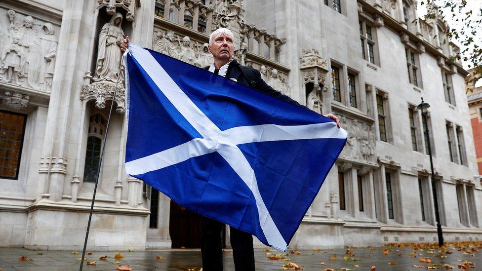 independence supporter outside supreme court