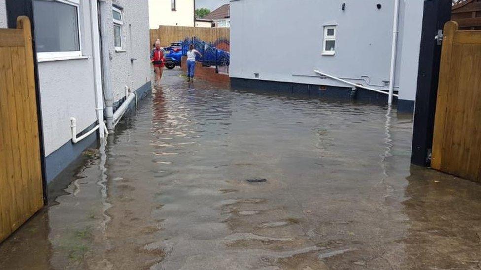 Flooding in Fforestfach, Swansea