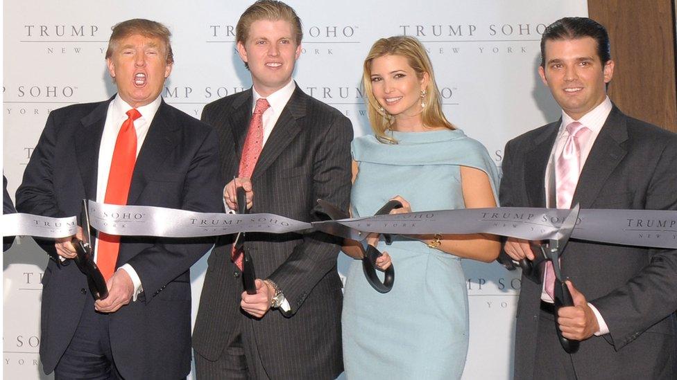 Trump family ribbon cutting