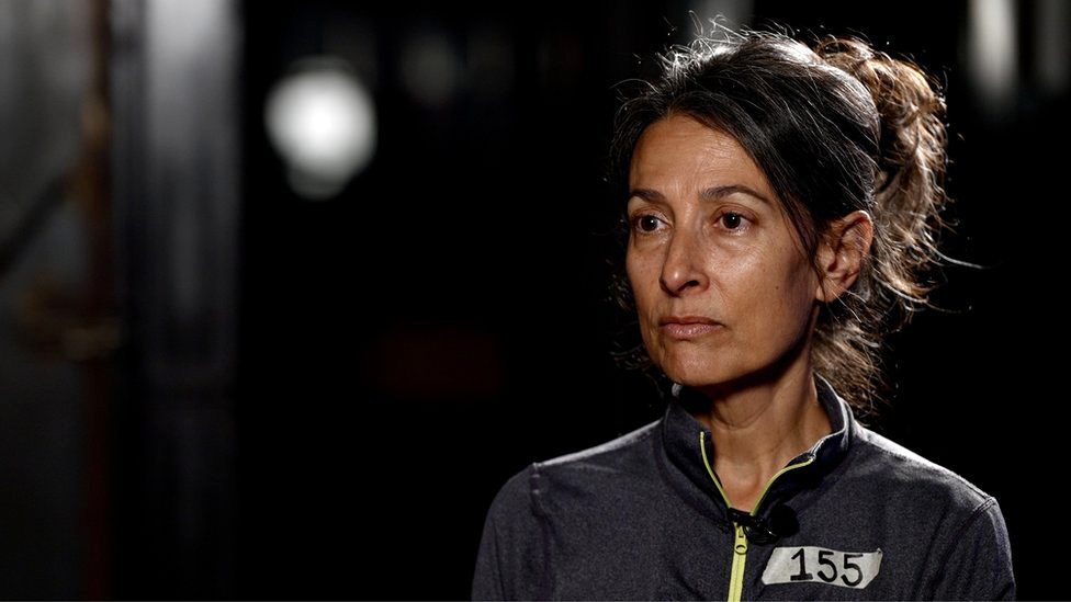 Rachel Goldberg-Polin sits in front of camera