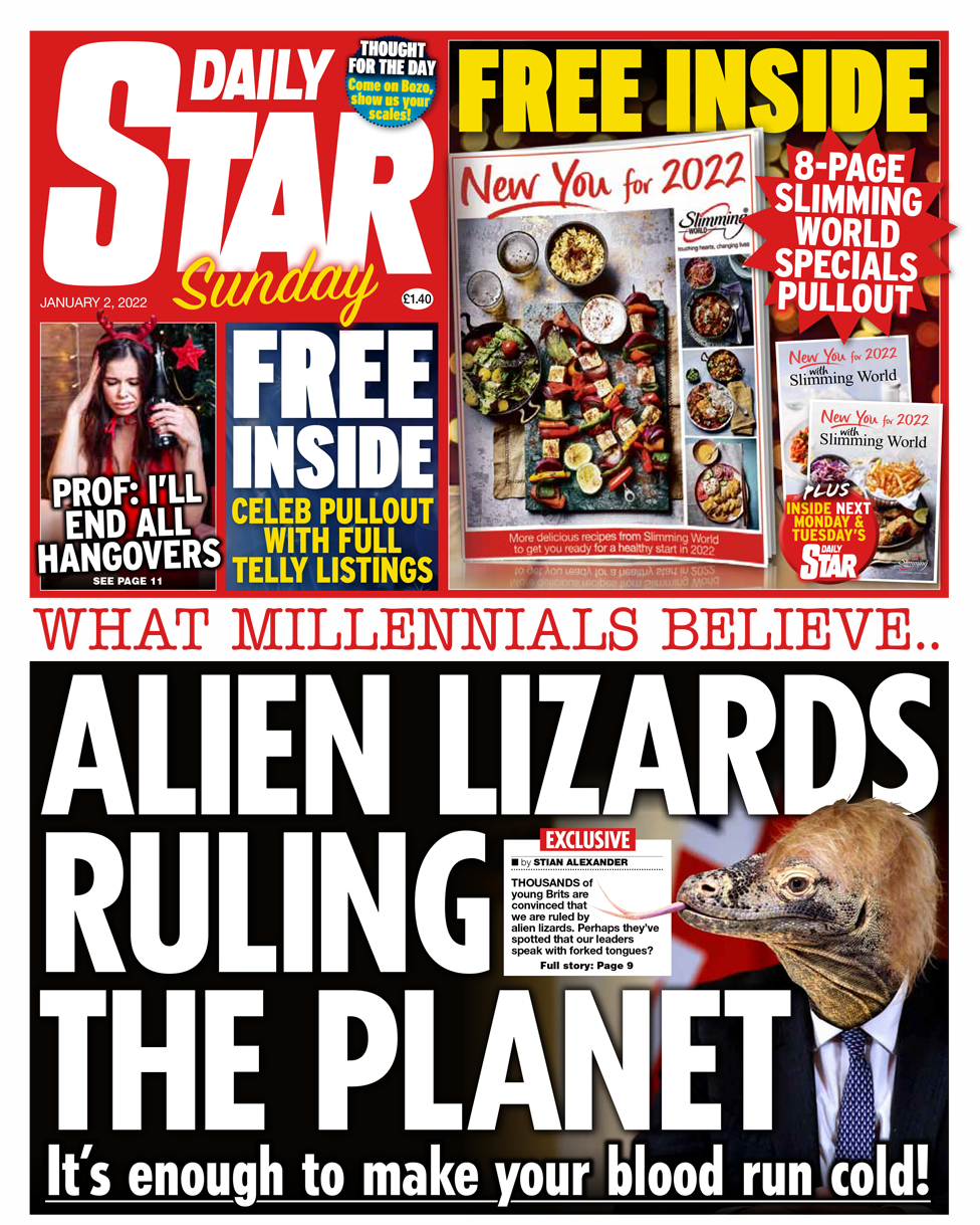 Daily Star on Sunday front page 02/01/22