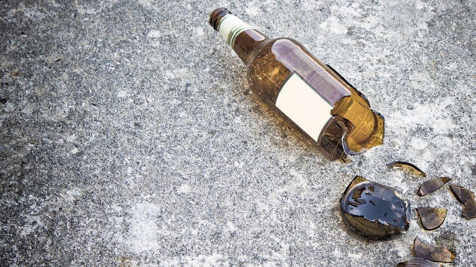 broken beer bottle