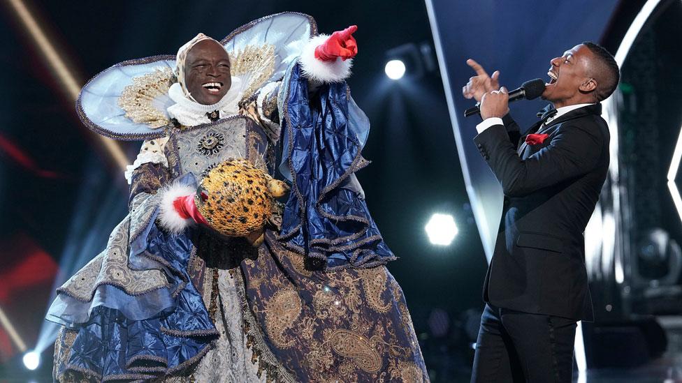 Seal with Nick Cannon on the US version of The Masked Singer