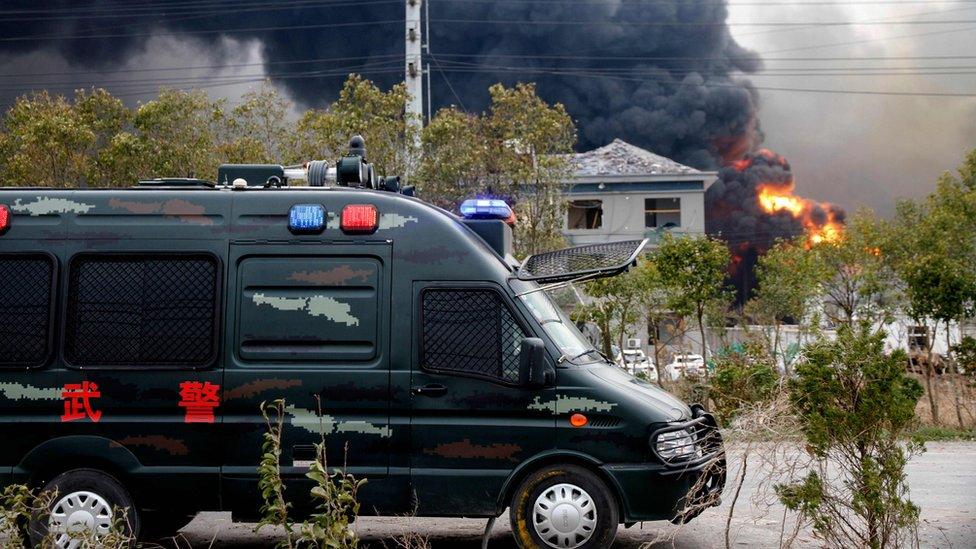 explosion site in Yancheng in China"s eastern Jiangsu