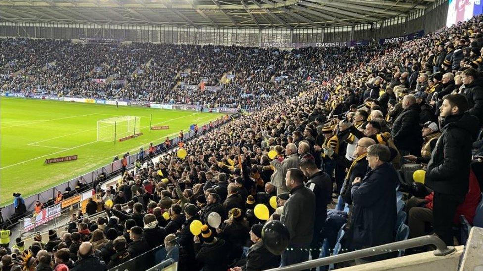 Maidstone fans in the away end