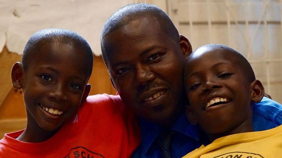 Nick Cristopher with his 10-year-old twins