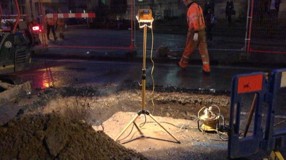 Sinkhole repairs on Broad Street, Oxford