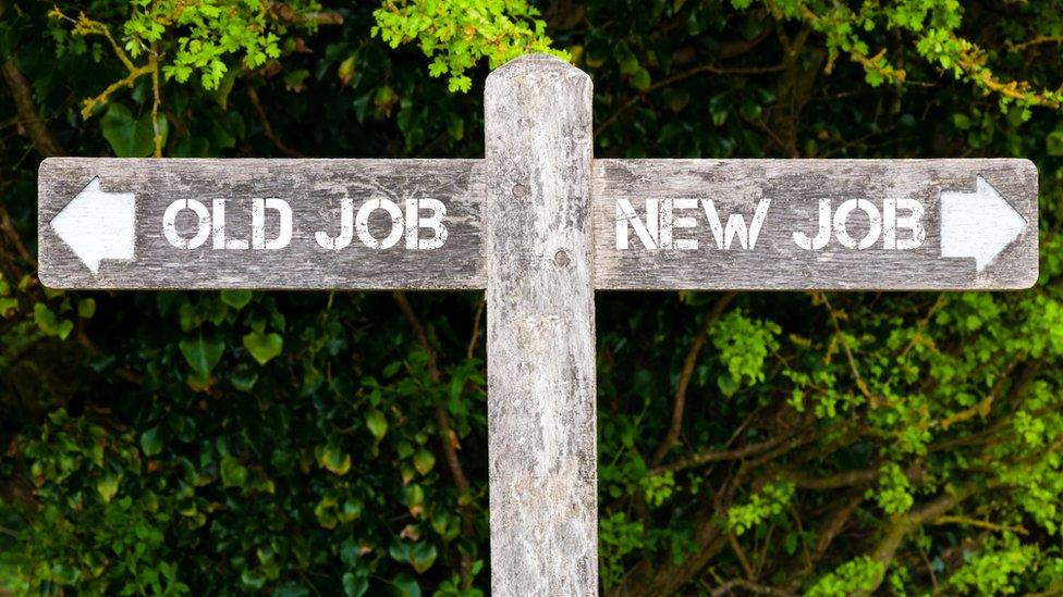 Old job/new job signpost