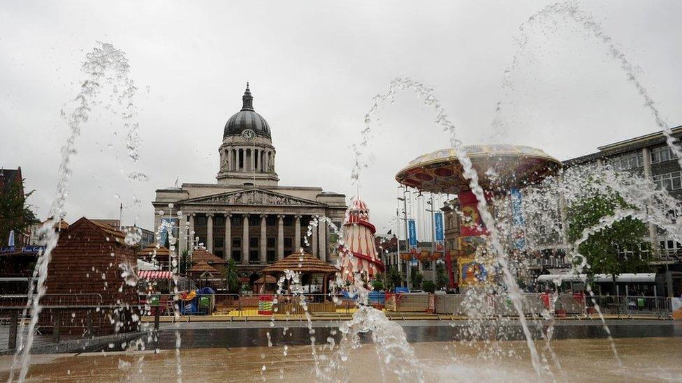 Nottingham Old Market Square fountains