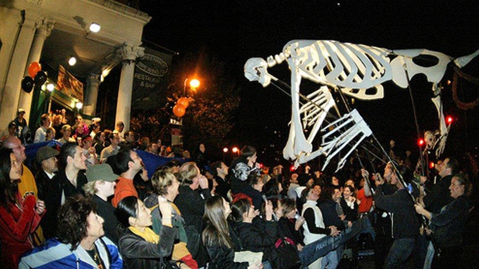 A previous NYC Halloween parade