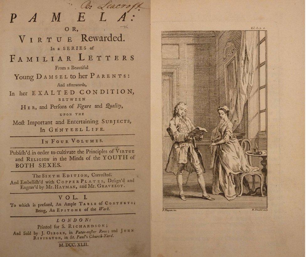 Title page and illustration from Pamela