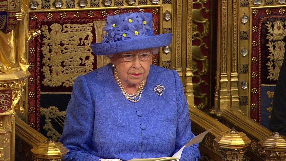 The Queen reading the government's programme