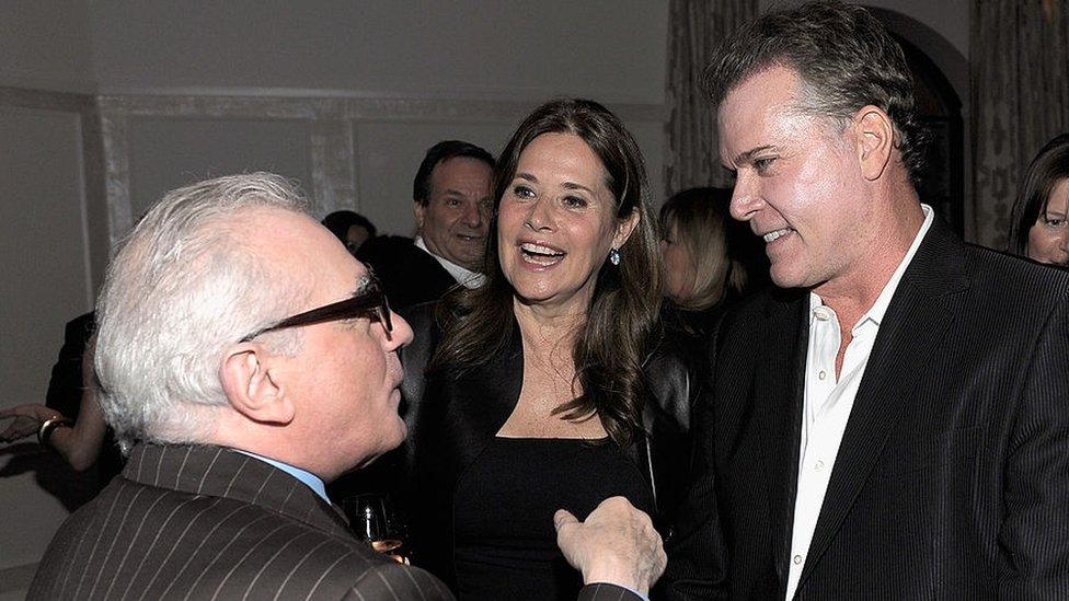 Director Martin Scorsese with Goodfellas stars Lorraine Bracco and Ray Liotta in 2012