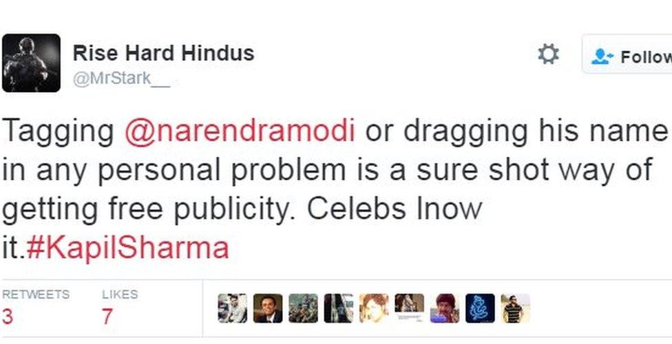 Tagging @narendramodi or dragging his name in any personal problem is a sure shot way of getting free publicity. Celebs lnow it.#KapilSharma