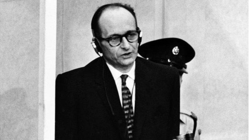 Adolf Eichmann on trial in Jerusalem in 1961