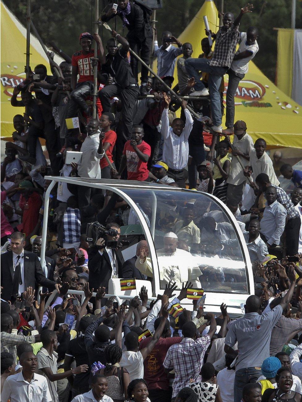 Pope in a Mitsubishi L200