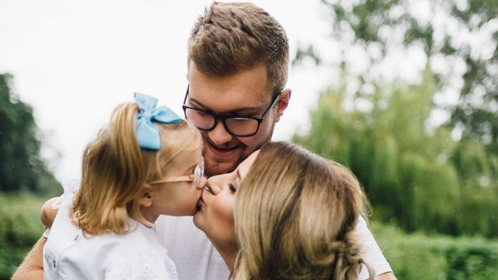 Lauren Murchison, Duncan Murchison and daughter Evie