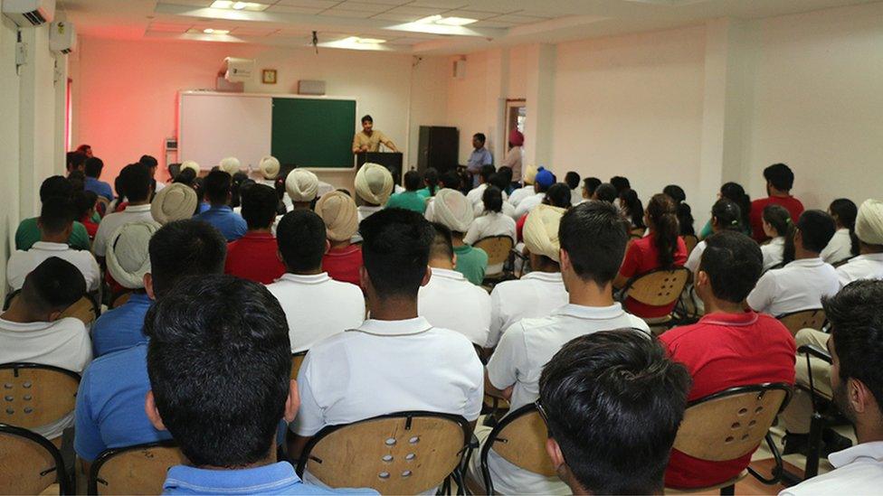 Students at a school in Amritsar