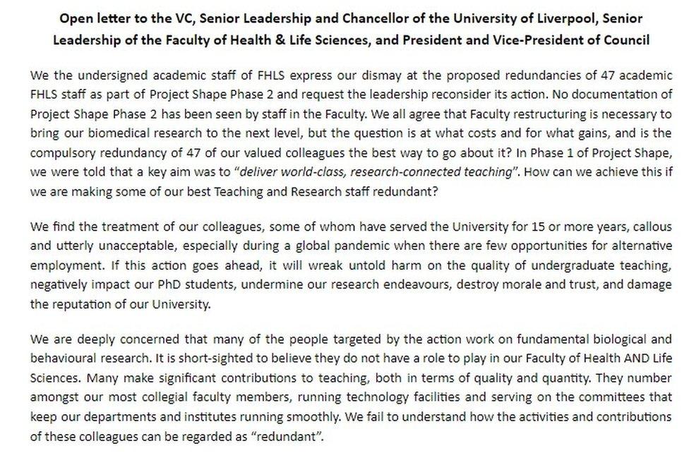 Letter signed by more than 200 academics