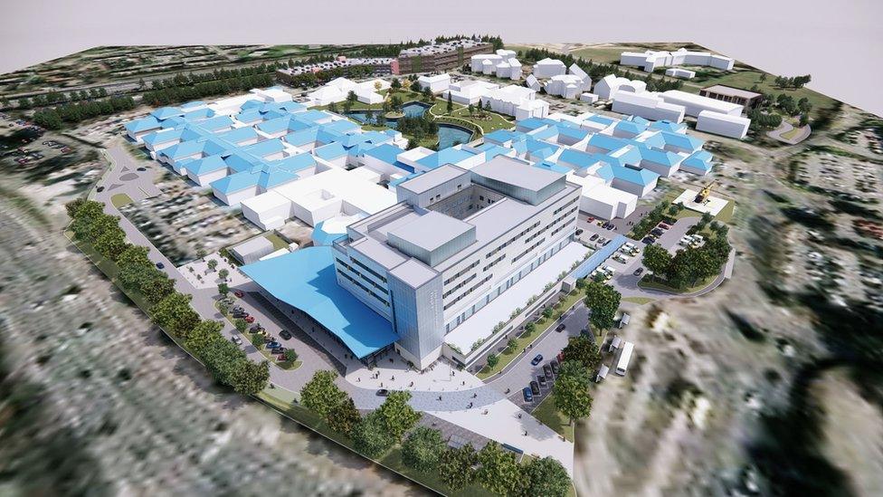 artist's impression of new hospital layout