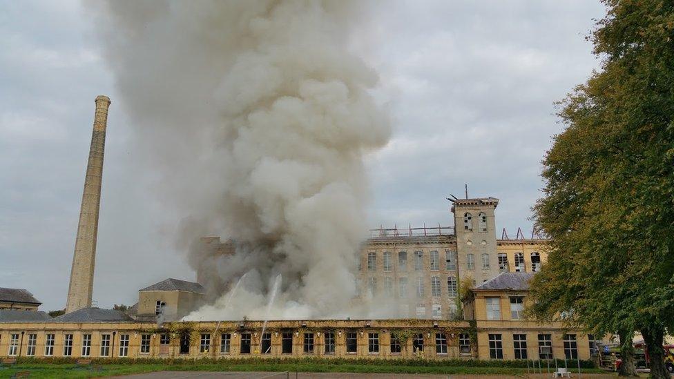 The fire at Herdman's Mill in Sion Mills