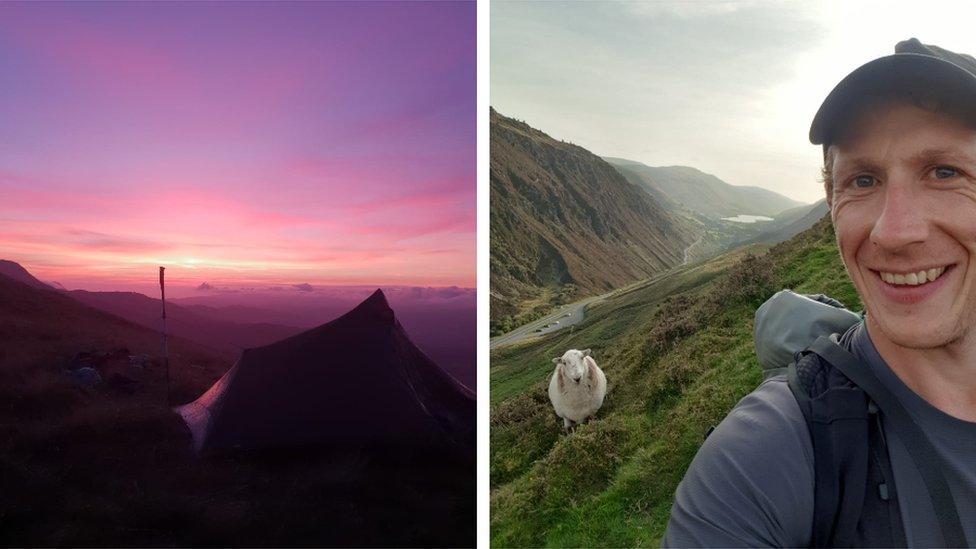 Red sky at night: Maesglase mountain in Snowdonia