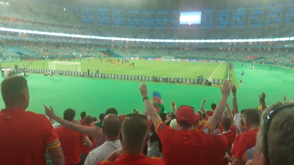 Wales fans in Baku