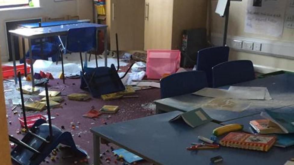 damaged classroom