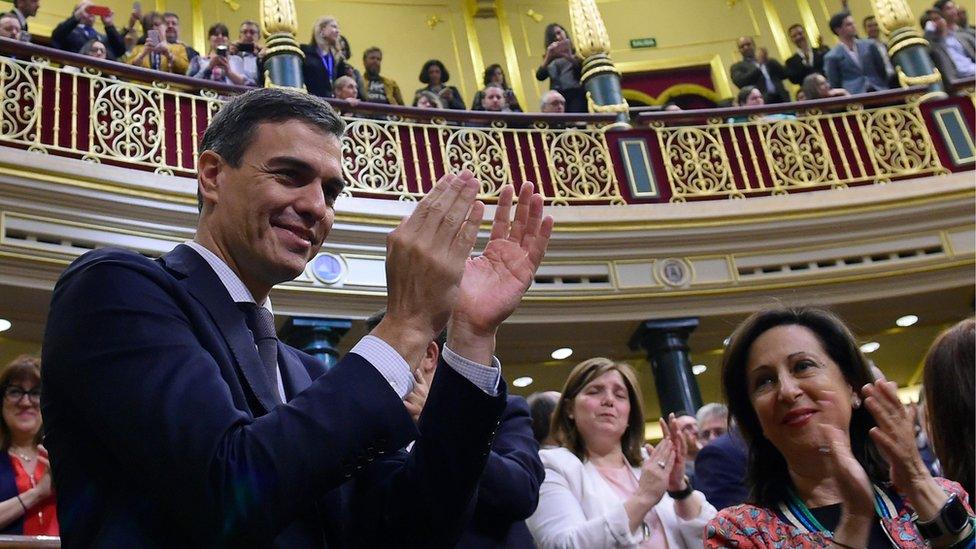 Pedro Sánchez after winning vote, 1 Jun 18