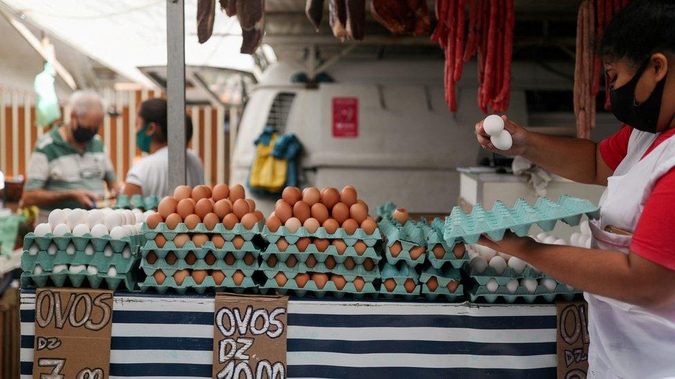 Shopping at a weekly street market in Rio de Janeiro