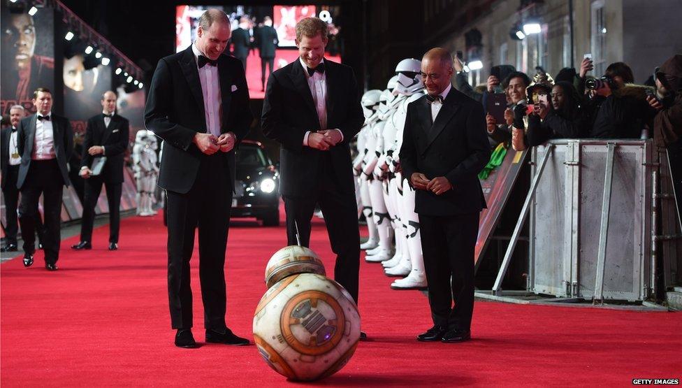 BB-8 gets a royal audience with Princes William and Harry