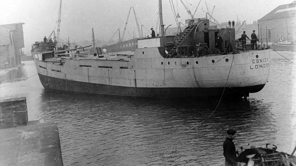 Archive image of a ship in the sea