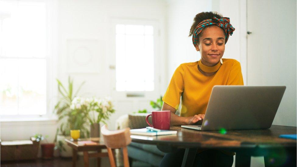 Woman on computer