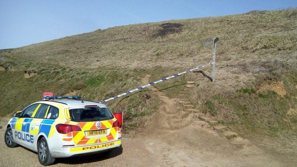 Landslide at East Beach, West Bay