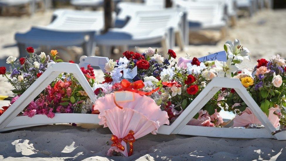 Flowers on Sousse beach, 27 June 2015