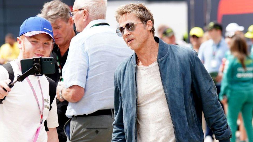 Hollywood actor Brad Pitt at Silverstone