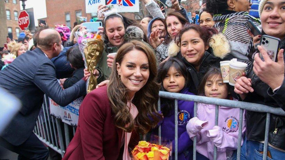 Princess of Wales poses for a photo with the crowd