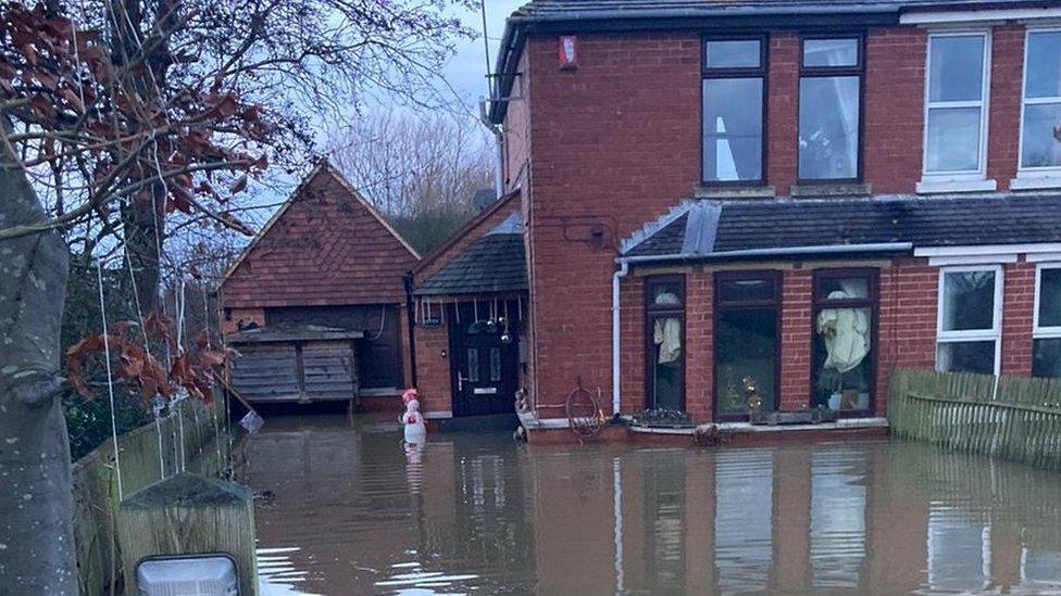 Valerie and Derek Lown's flooded house in January 2024