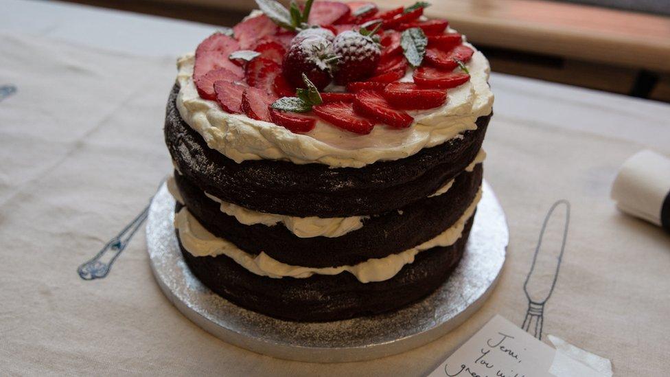 Dame Jenni was given a farewell cake, courtesy of Mary Berry