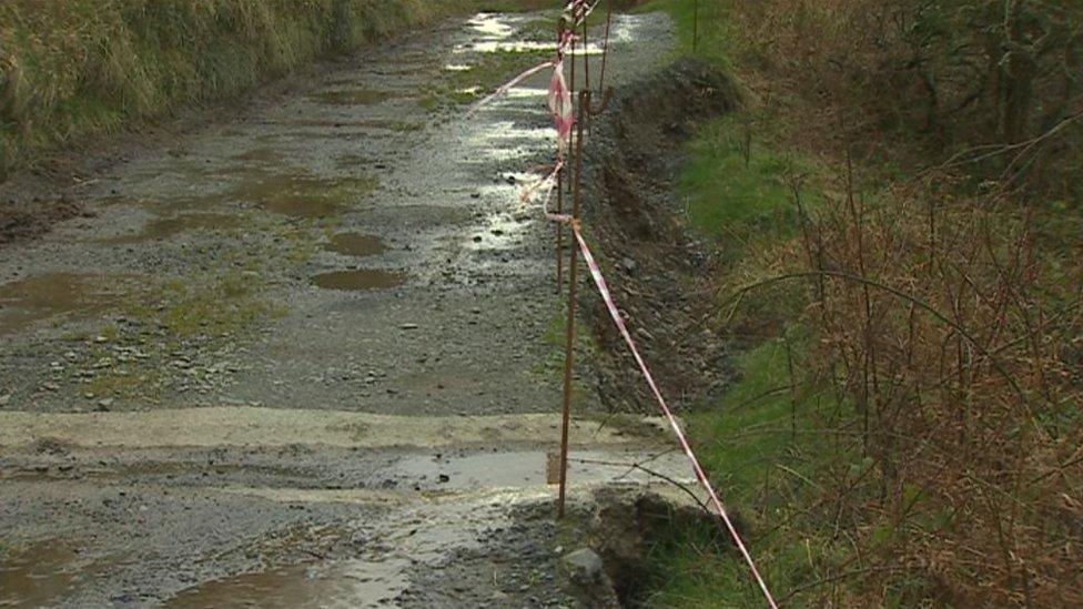 Damage to the road