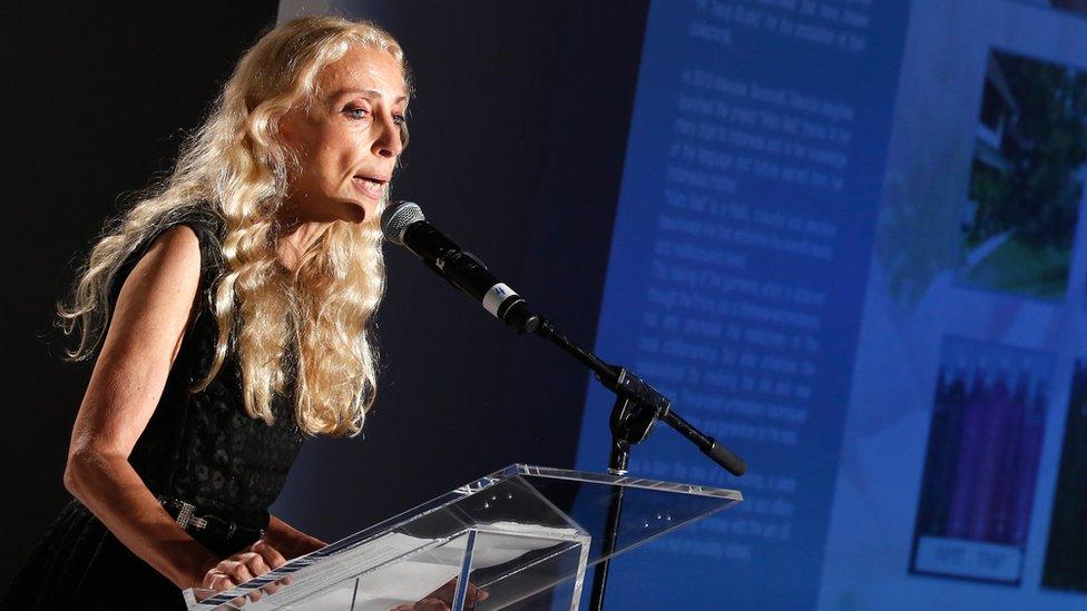 Franca Sozzani speaks during the Fashion 4 Development's 5th annual Official First Ladies luncheon in New York on 28 September 2015