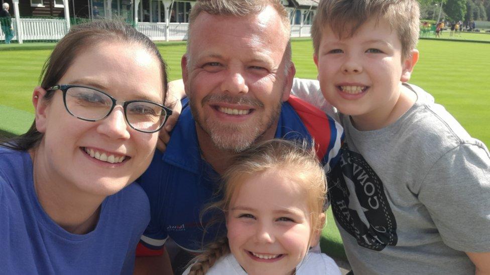 Craig Bowler with his wife, Abby and their two children