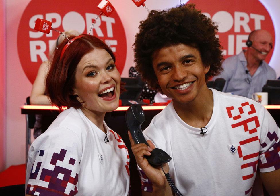 Lindsey Russell and Radzi Chinyanganya on Sport Relief in 2018