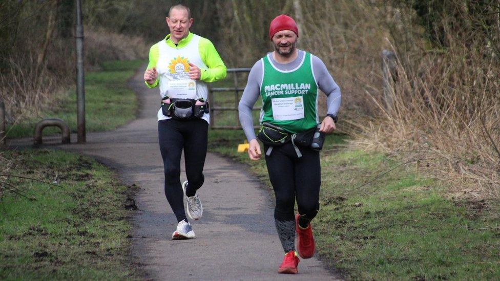 Kevin and Gary running