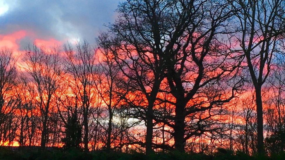 Red sky in Denbigh