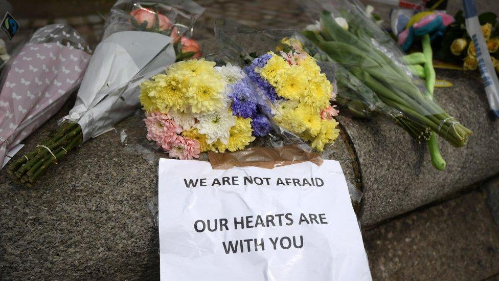 Floral tributes left in London in memory of the victims