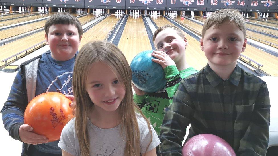 Left to right - William, Emily, Bobby and Harry