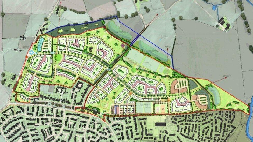 Mudford Road housing estate near Yeovil