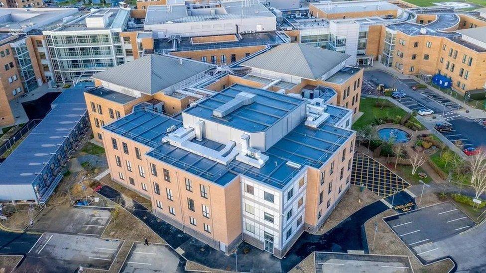 Arial view of a hospital