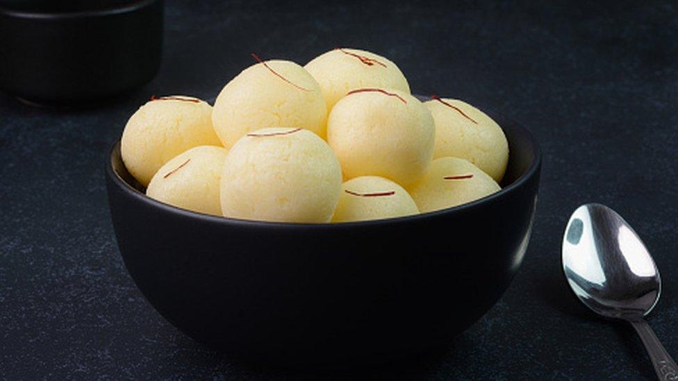 Rasgulla also known as Rosogolla is a Bengali dessert prepared using cottage cheese and soaked in sugar syrup